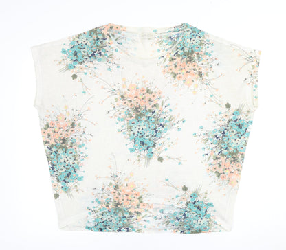 Womens UK Size M/L Apricot Multicoloured Basic Blouse