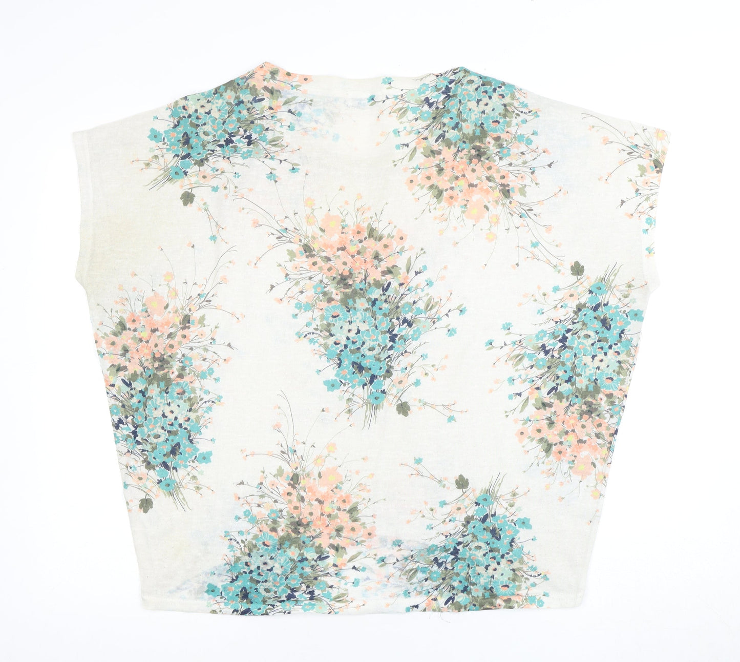 Womens UK Size M/L Apricot Multicoloured Basic Blouse