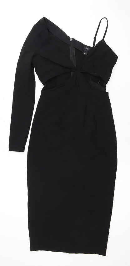 River Island Black Bodycon Dress, Size 6, Women, Party