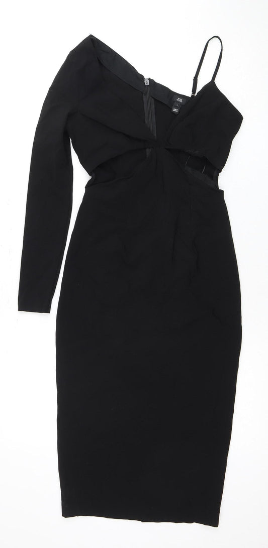 River Island Black Bodycon Dress, Size 6, Women, Party