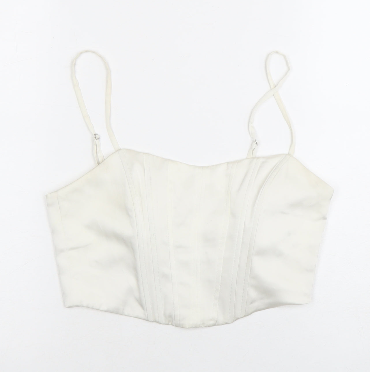 Bershka Women's White Camisole Top Size 12, Sleeveless