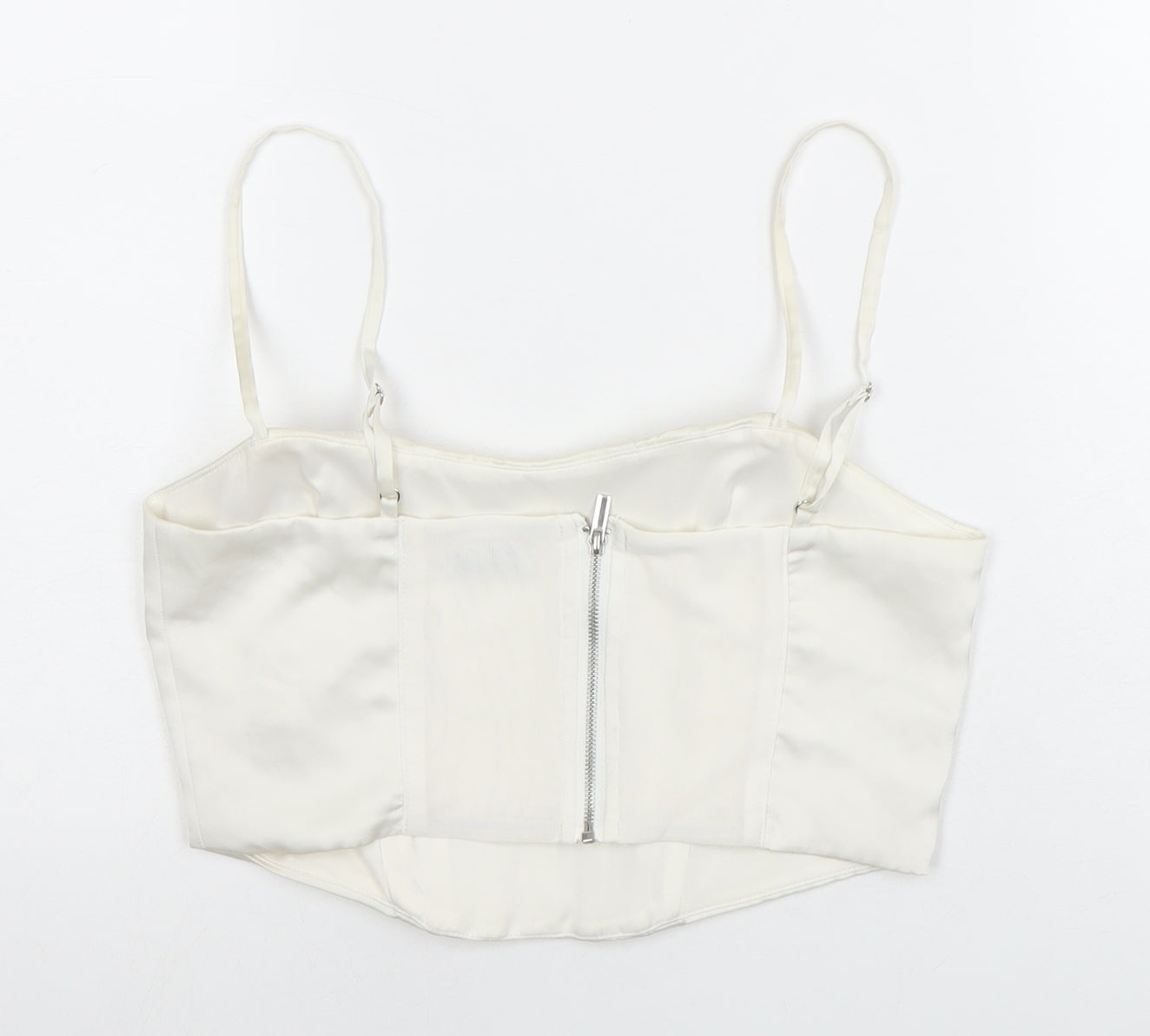 Bershka Women's White Camisole Top Size 12, Sleeveless