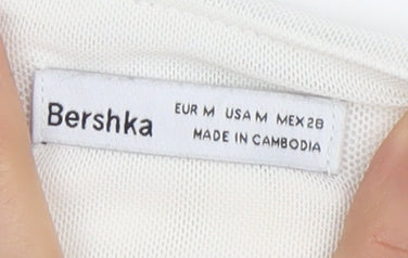 Bershka Women's White Camisole Top Size 12, Sleeveless