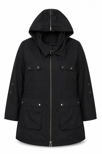 Women's Black Hooded Jacket - Size 2X, Plus Fit