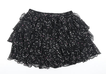 C&A Women's Black Layered Chiffon Skirt, Size 10