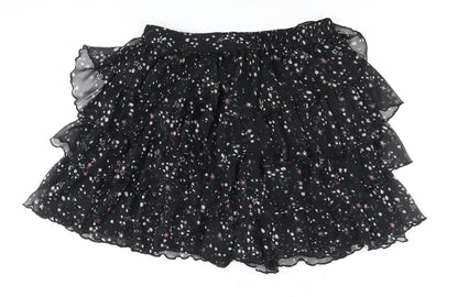 C&A Women's Black Layered Chiffon Skirt, Size 10