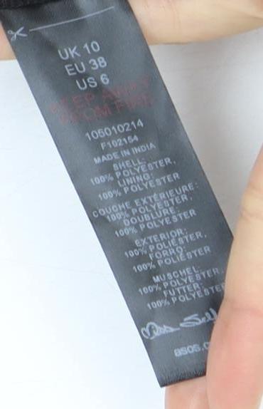 C&A Women's Black Layered Chiffon Skirt, Size 10