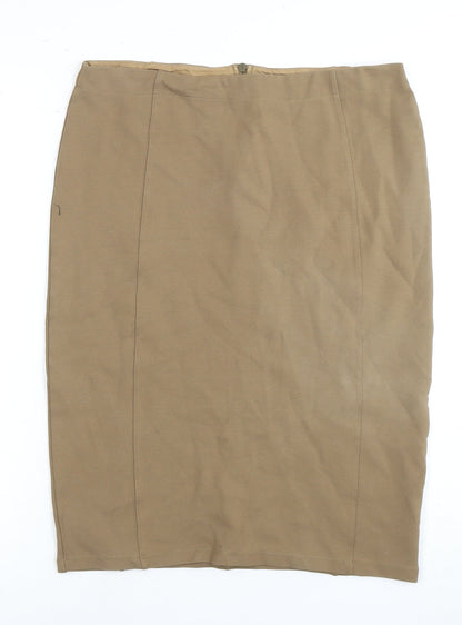 Marks and Spencer Women's Brown Pencil Skirt Size 14