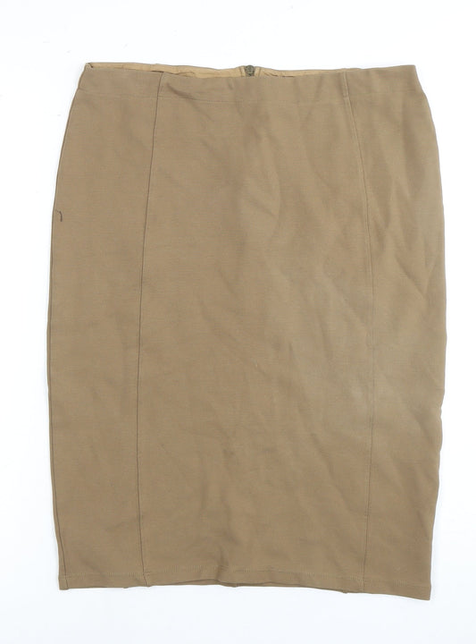 Marks and Spencer Women's Brown Pencil Skirt Size 14