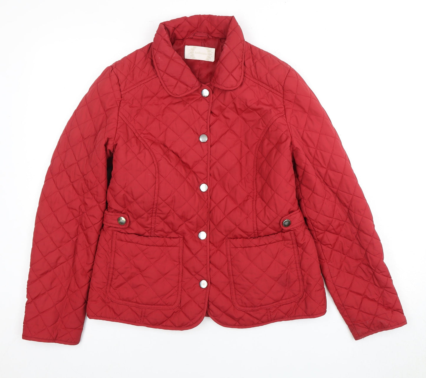 Authentic Women's Red Quilted Jacket Size 12