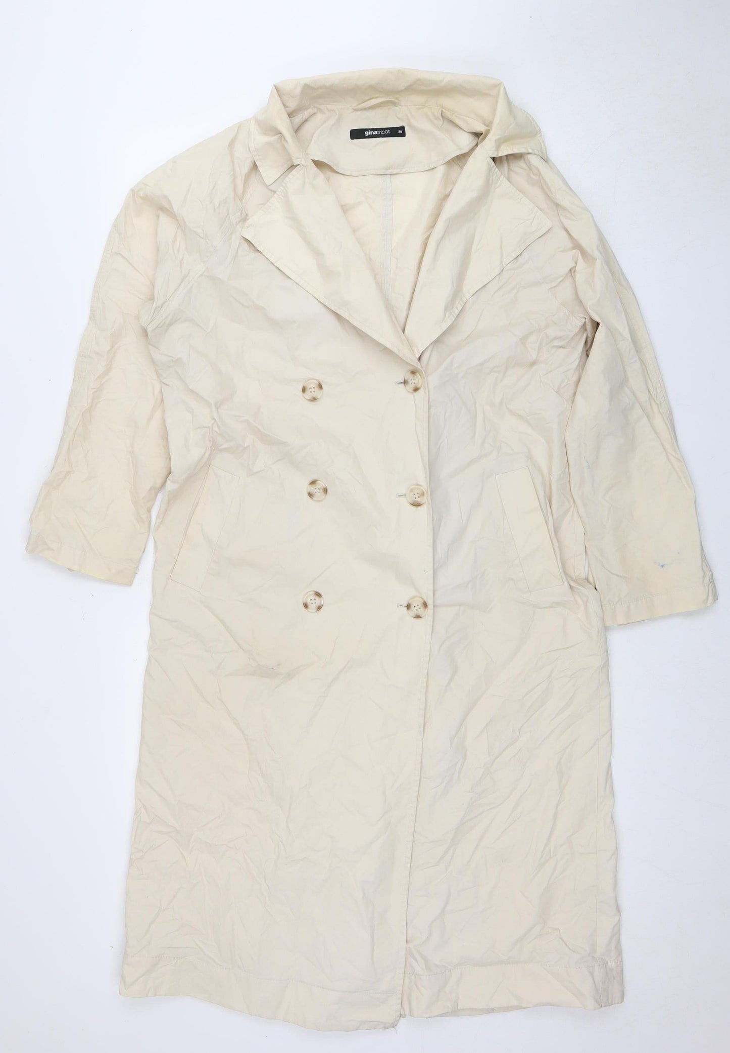 Gina Tricot Women's Beige Trench Coat Size 10