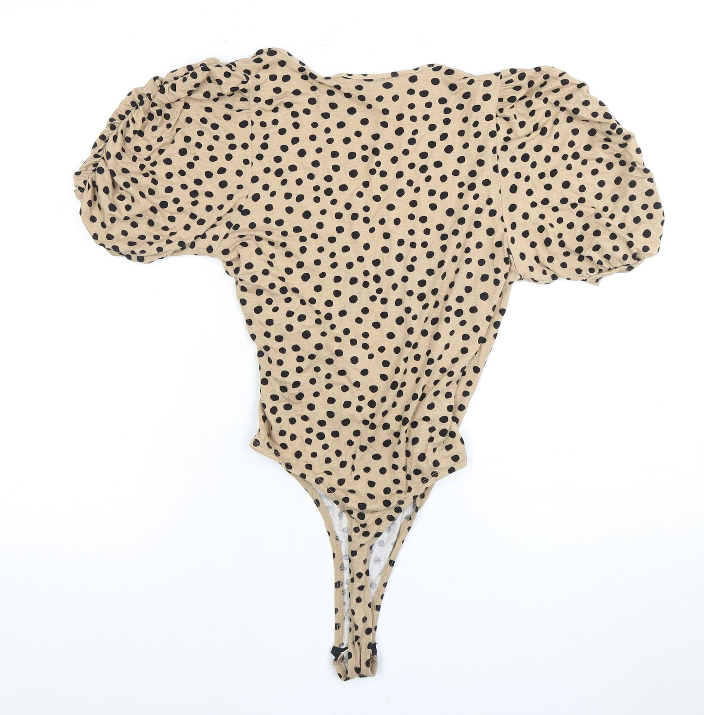 Quiz Clothing Women's Beige Polka Dot Bodysuit Size 12