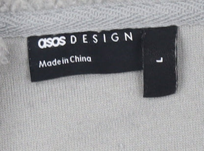 UK Size L ASOS DESIGN Grey Full Zip Sweatshirt