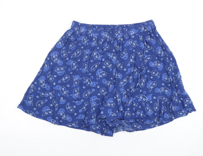 Marks and Spencer Women's Blue Viscose Culotte Shorts