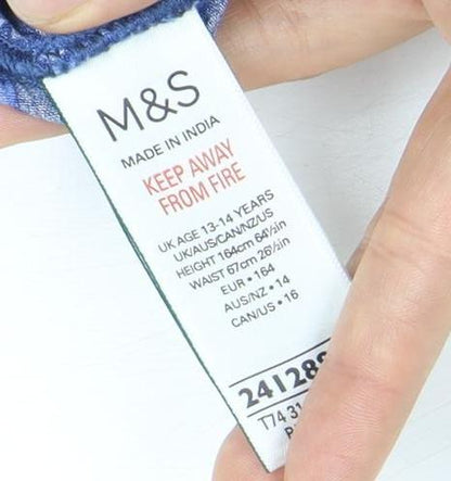 Marks and Spencer Women's Blue Viscose Culotte Shorts