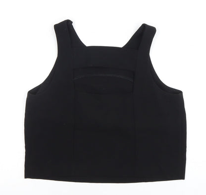Next Women's Black Cropped Tank Top Size 6