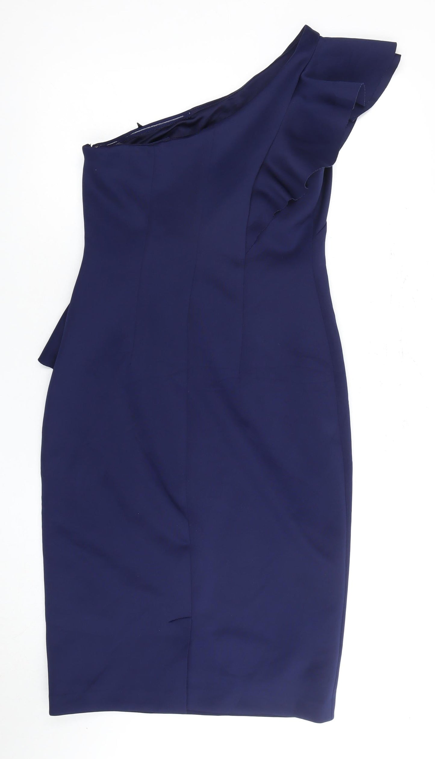 Eliza J Women's Blue Asymmetrical Sheath Dress Size 10