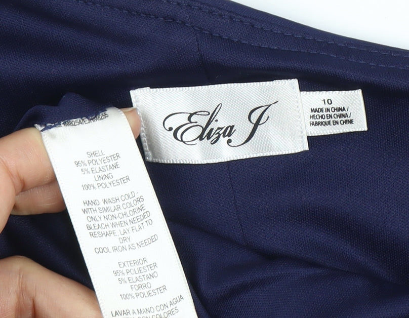 Eliza J Women's Blue Asymmetrical Sheath Dress Size 10