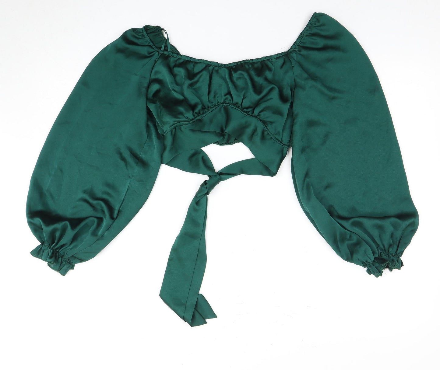 Zino Women's Green Balloon Sleeve Crop Top Size 10