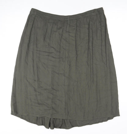 Marks and Spencer Women's Green Pleated Skirt Size 16