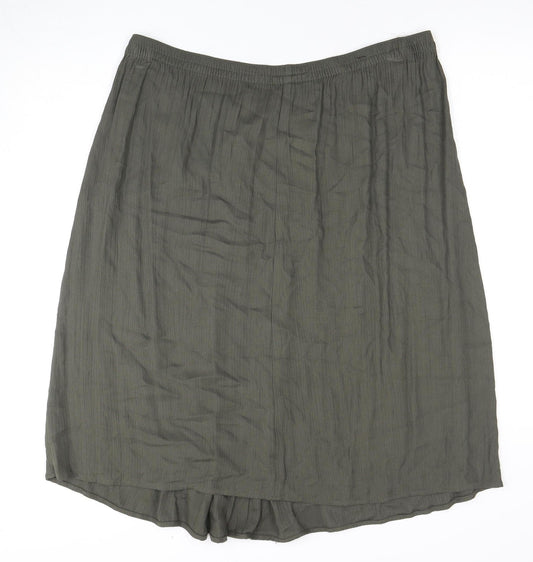 Marks and Spencer Women's Green Pleated Skirt Size 16