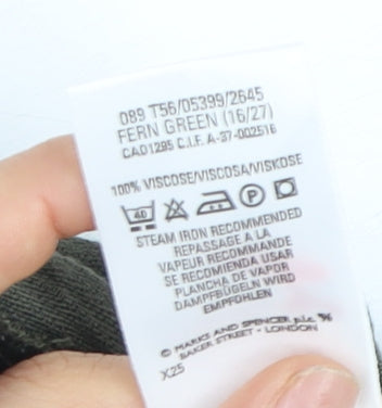 Marks and Spencer Women's Green Pleated Skirt Size 16