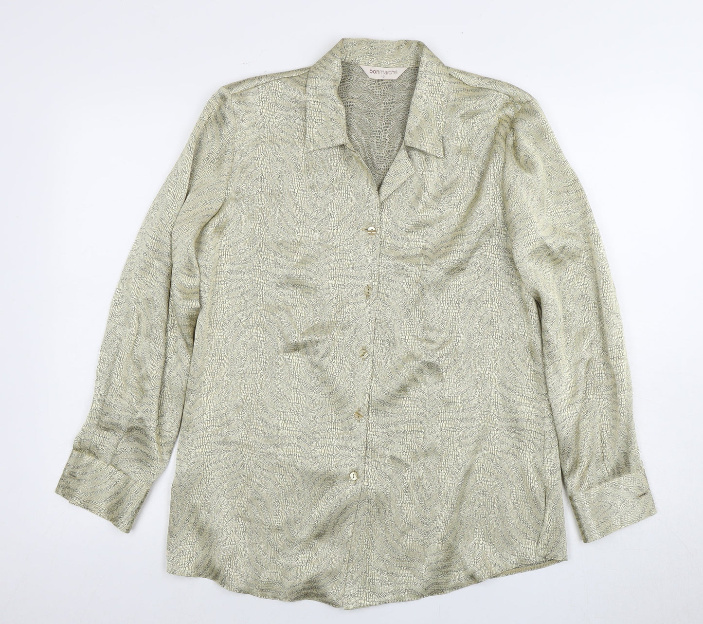 Womens UK Size 12 Bonmarché Silver Basic Button-Up