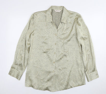 Womens UK Size 12 Bonmarché Silver Basic Button-Up