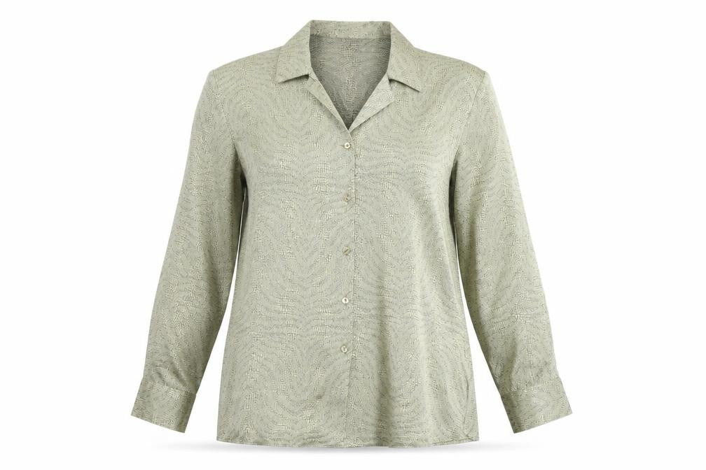 Womens UK Size 12 Bonmarché Silver Basic Button-Up
