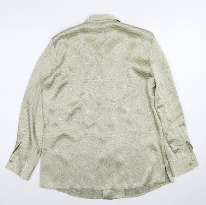 Womens UK Size 12 Bonmarché Silver Basic Button-Up
