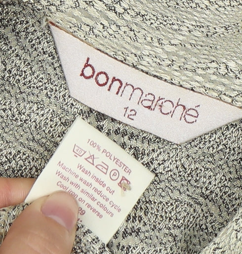 Womens UK Size 12 Bonmarché Silver Basic Button-Up