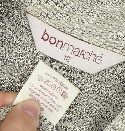 Womens UK Size 12 Bonmarché Silver Basic Button-Up