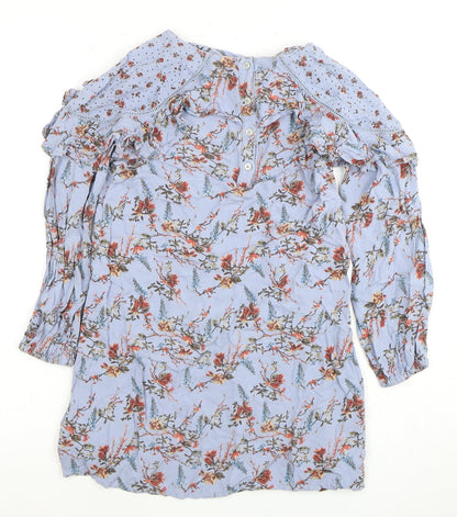 Next Girls Multicoloured Long Sleeve Floral Dress 8 Years