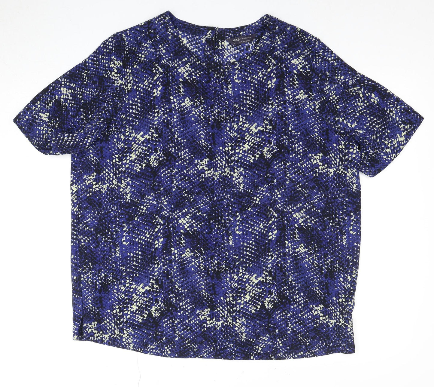 Womens UK Size 16 Marks and Spencer Blue Basic Blouse