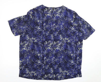 Womens UK Size 16 Marks and Spencer Blue Basic Blouse