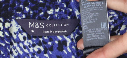 Womens UK Size 16 Marks and Spencer Blue Basic Blouse