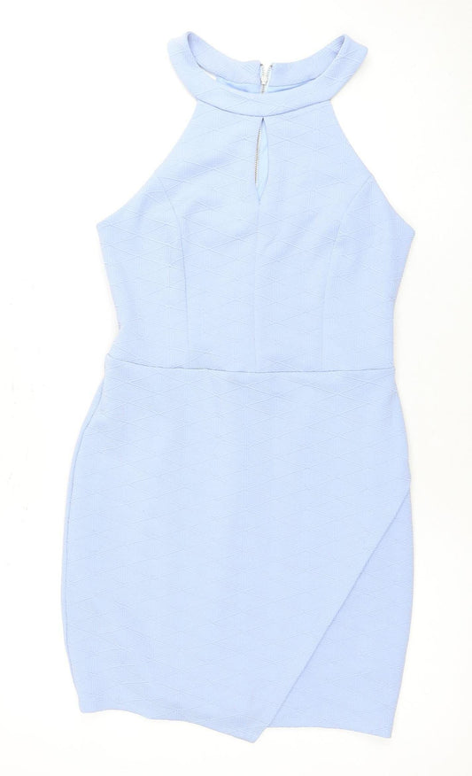 New Look Women's Blue Sheath Dress Size 12 Sleeveless