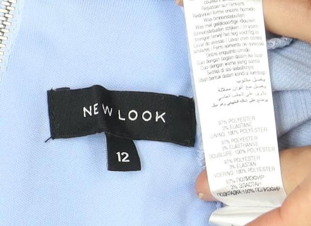 New Look Women's Blue Sheath Dress Size 12 Sleeveless