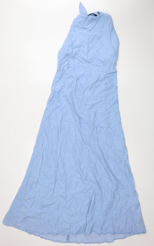 Zara Women’s Blue Sleeveless Long Dress UK 2