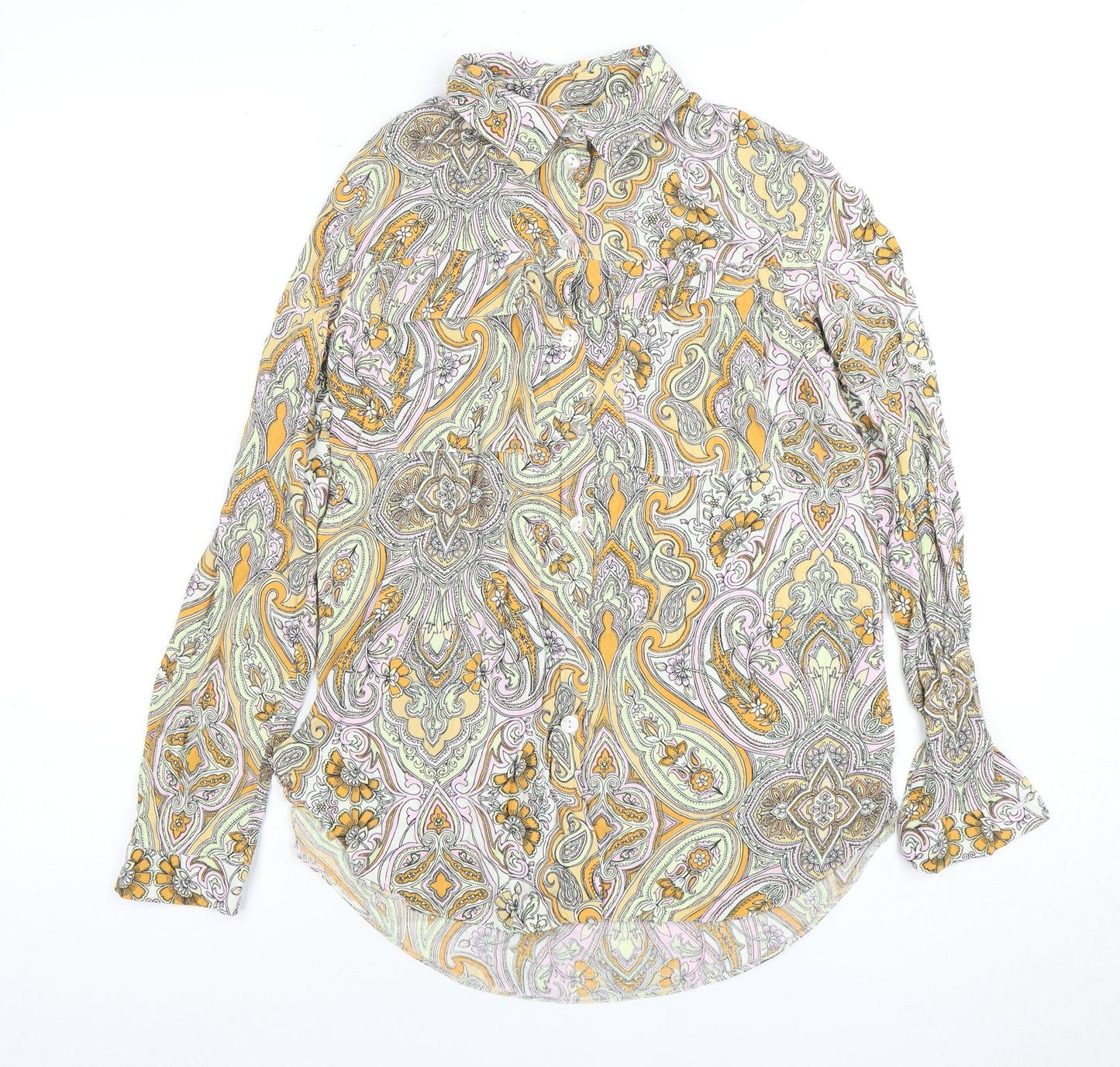 Miss Selfridge Women's Multicoloured Button-Up Paisley Shirt, Size 6