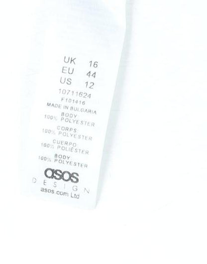 Womens UK Size 16 Asos Design Beige Basic Blouse