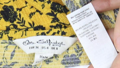 Womens UK Size 8 Free People Yellow Cropped Blouse