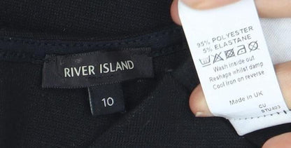 River Island Women’s Black & White Bodycon Dress Size 10