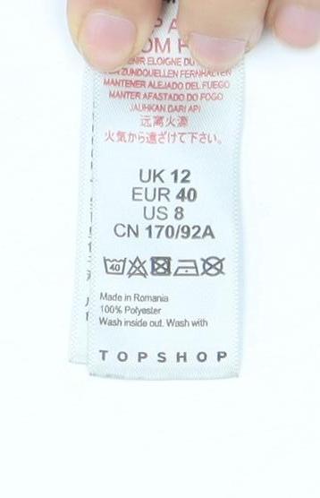 Womens UK Size 12 Topshop Black Cropped Blouse