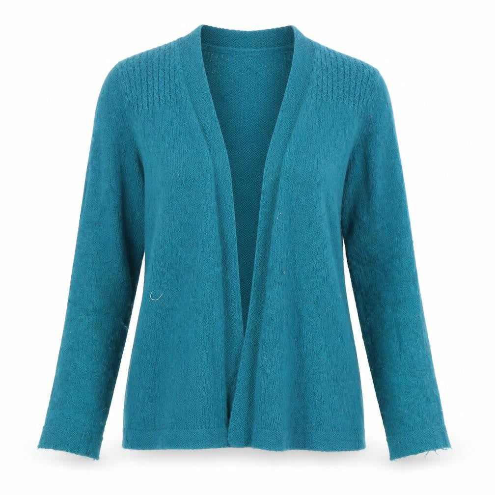 Country Casuals Petite Green Cardigan, Women’s S, V-Neck, Knit, Angora
