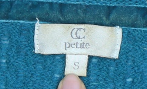 CC Petite Green Cardigan, Women’s S, V-Neck, Knit, Angora