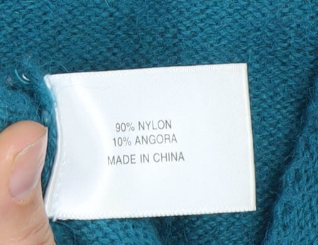 CC Petite Green Cardigan, Women’s S, V-Neck, Knit, Angora