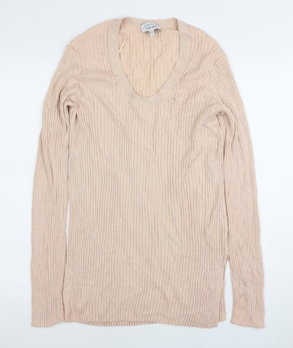 Another Stories Women's Beige V-Neck Knit Blouse M