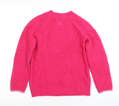 Joules Girls Pink Pullover Jumper, 9 Years, Crew Neck