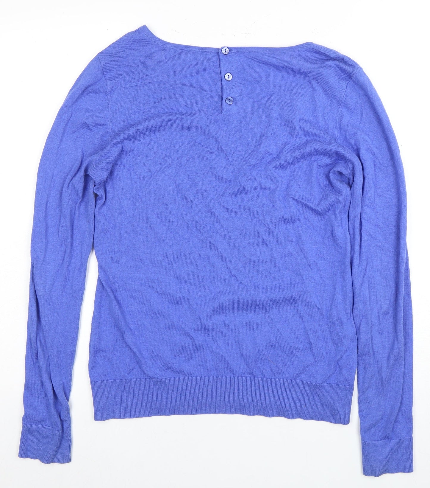 Crew Clothing Co. Women's Blue Henley Jumper Size 10